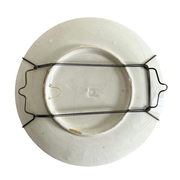 2 Hand Painted Ceramic Wall Plates Made in Spain Featuring Grapes and Pineapple - Picture 6 of 8